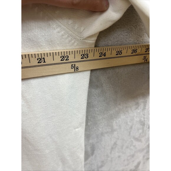 Bob Mackie Cardigan Sweater Women’s 1X Ivory Beige Embroidered Layering Floral - Picture 6 of 7